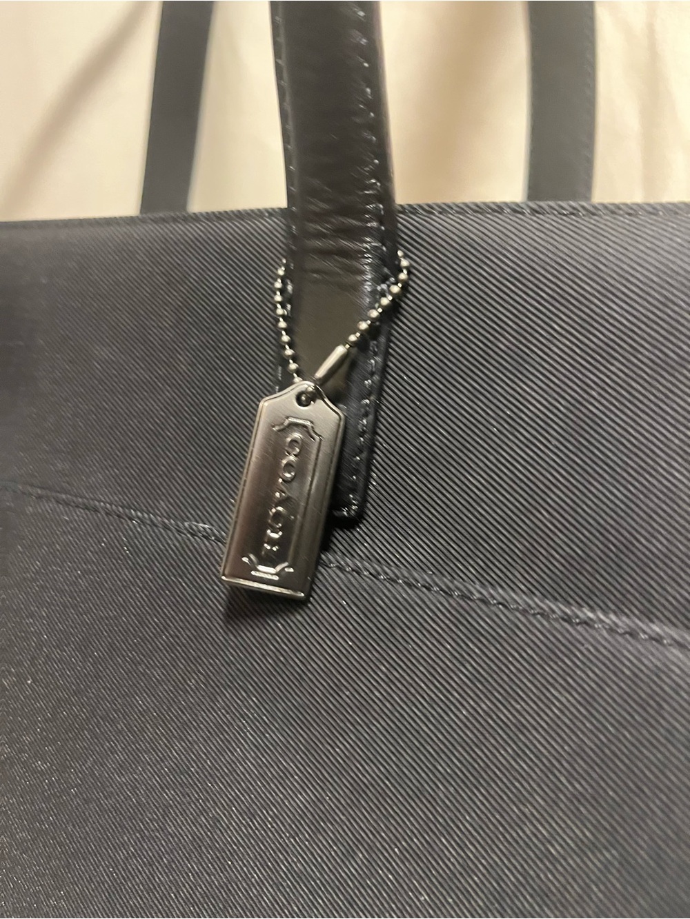 COACH Auth. | Large Black Tote with Leather Straps - Picture 6 of 15
